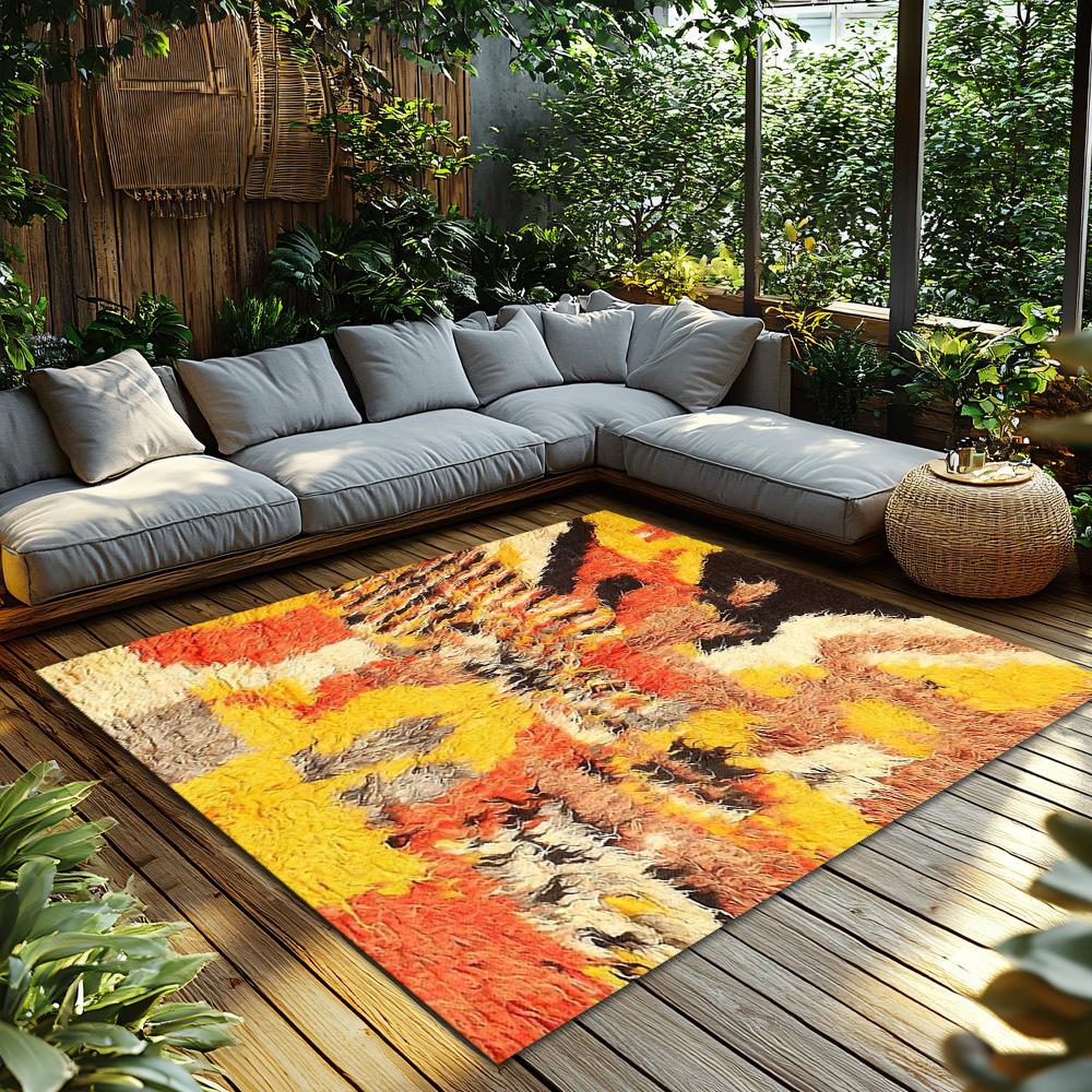 Cozy Modern Abstract Area Rug Non-Slip Indoor Outdoor Doormat Home Decor Floor Mat Living Room Bedroom Accent Rug Stylish Design