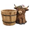 Adorable Cow Planter Container Outdoor Garden Decoration With Built In Flower Pot Suitable For Patios Tabletop Decoration P9YB