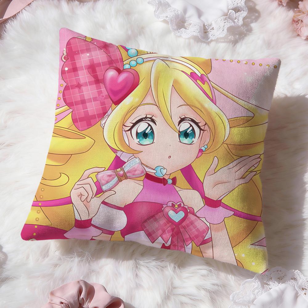 y-You and Idol Pretty Cure Cushion Cover Premium Comfort Reversible Pillow Cove -Two in One Design for Any Room & Car Interior