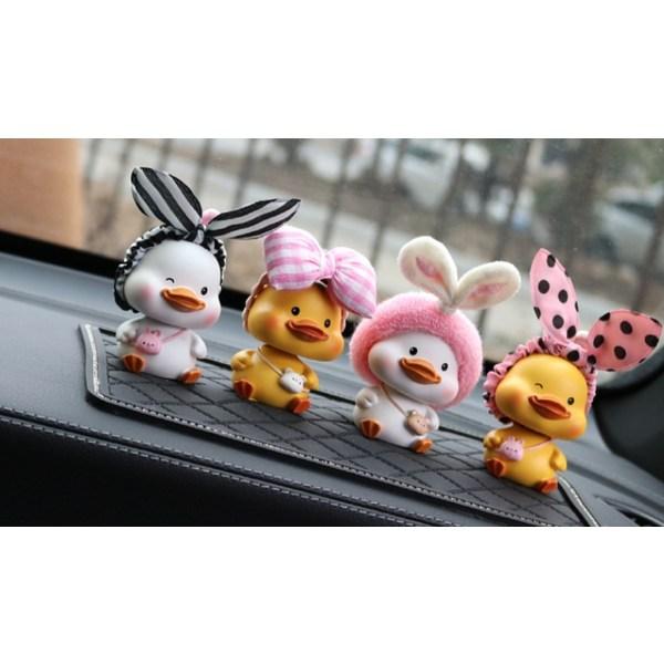 Autocrew Nohohon Dashboard Accessories Rocking Doll Striped White Duck ac-ac01,Korean Car Acc