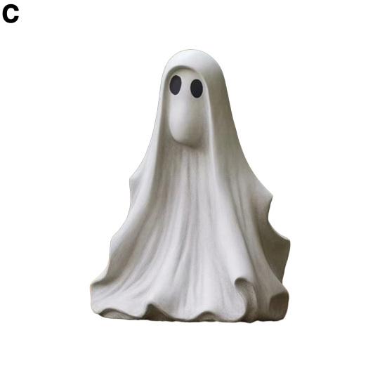 Spooky Ghost Garden Sculpture Halloween Adorable White Ghost Create Atmosphere Fun Decorative