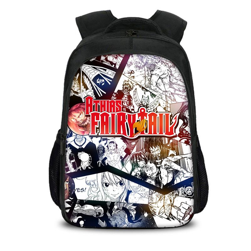 FAIRY TAIL Double layer Backpack Cartoon Anime Printed Student Boys and Girls New Large Capacity Versatile
