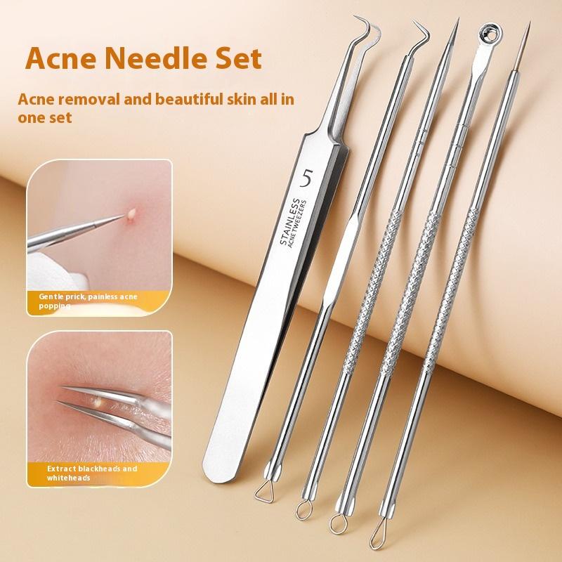 5/7/8Pcs Ultra-Fine Cell Pimples Blackhead Clip Tweezers Beauty Face Health Salon Special Blackhead Remover Acne Needle Tool