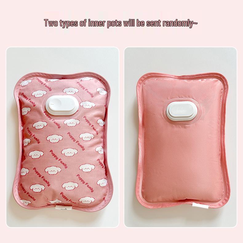 Bolsa de Água Quente de Pelúcia Fofa à Prova de Explosão para Meninas - Aquecedor de Mãos e Conforto Abdominal