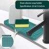 Self Draining Soap Bar Holder Silicone Kitchen Sink Soap Dish Sponge Tray Counter Caddy Organizer for Dish Soap Dispenser