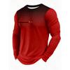 Herren Langarm-T-Shirt mit 3D-Streifendruck, bequem, atmungsaktiv und vielseitiges Herren-Oberteil
