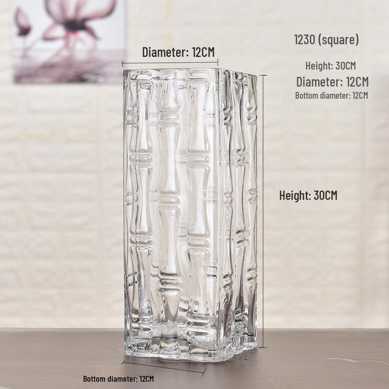 Extra Large Transparent Glass Cylinder Vase for Lucky Bamboo and Flower Arrangements In Living Room