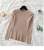 Autumn Neck Fit Round Slim Base Knitted Sweaters Women Winter New Fashion Long Sleeve Pullovers Sweater Woman Elegant Solid Casual Lady Jumpers 25477