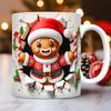 3D Christmas Gingerbread Man Ceramic Coffee Mug Water Cup