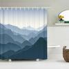 Winter Forest Shower Curtains Snow-covered Pine Alpine Peaks Idyllic Early Morning Scenery Seasonal Christmas Elk Bathroom Decor