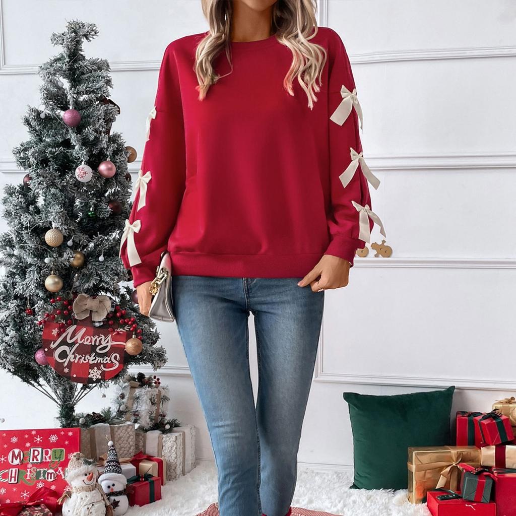 Herbst Lässig Schleife Locker Langarm Damen Pullover Sweatshirt Harajuku Crop Tops Damen Pullover Pullover