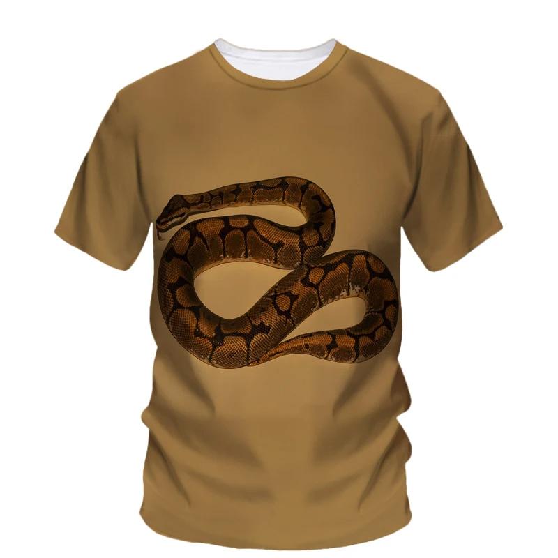 3D Print Scary Snake T Shirt Men Python Animal Graphic Tees Summer Street Women O-Neck Tops Loose Fashion Oversize T-Shirts