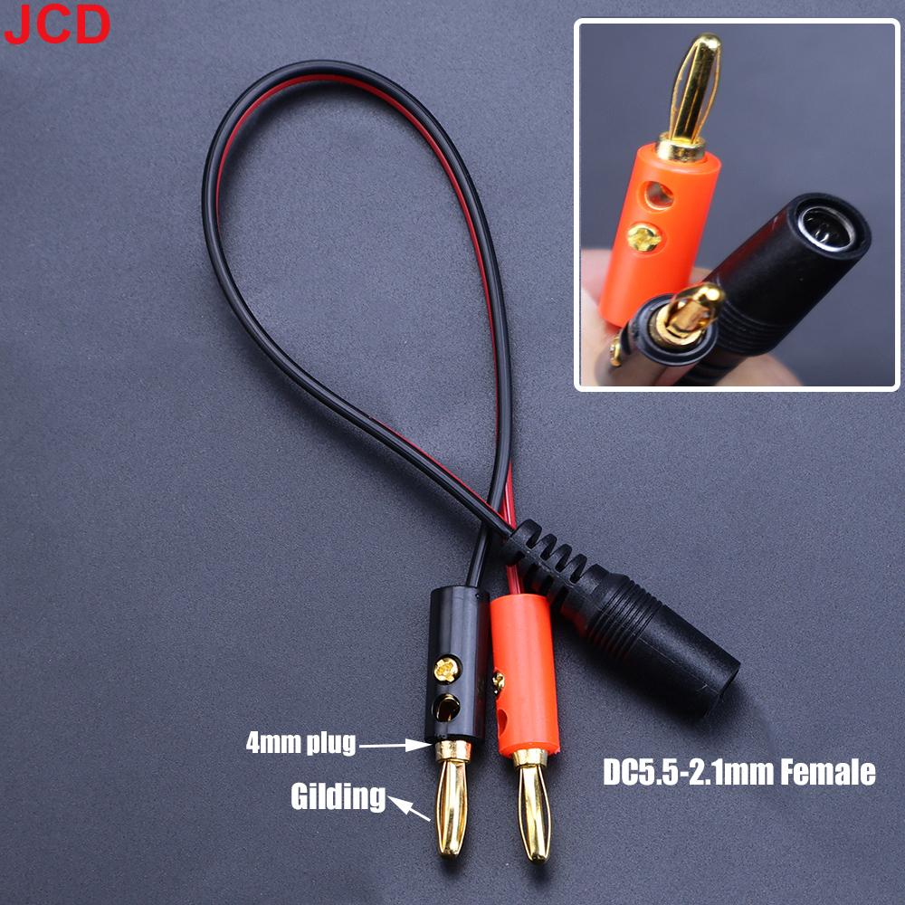 Câble de connexion adaptateur d'alimentation CC JCD prise banane 4 mm vers fiche mâle CC 5,5 x 2,1/2,5 mm Ligne de connexion pour connecteur de tête de lampe de type pistolet CC
