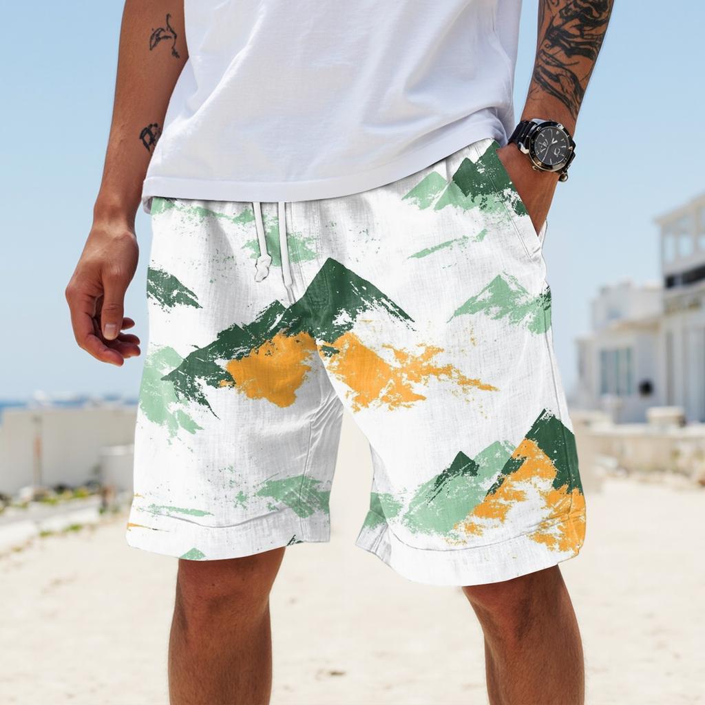 Męskie letnie, duże, swobodne, luźne spodnie sportowe, szorty plażowe