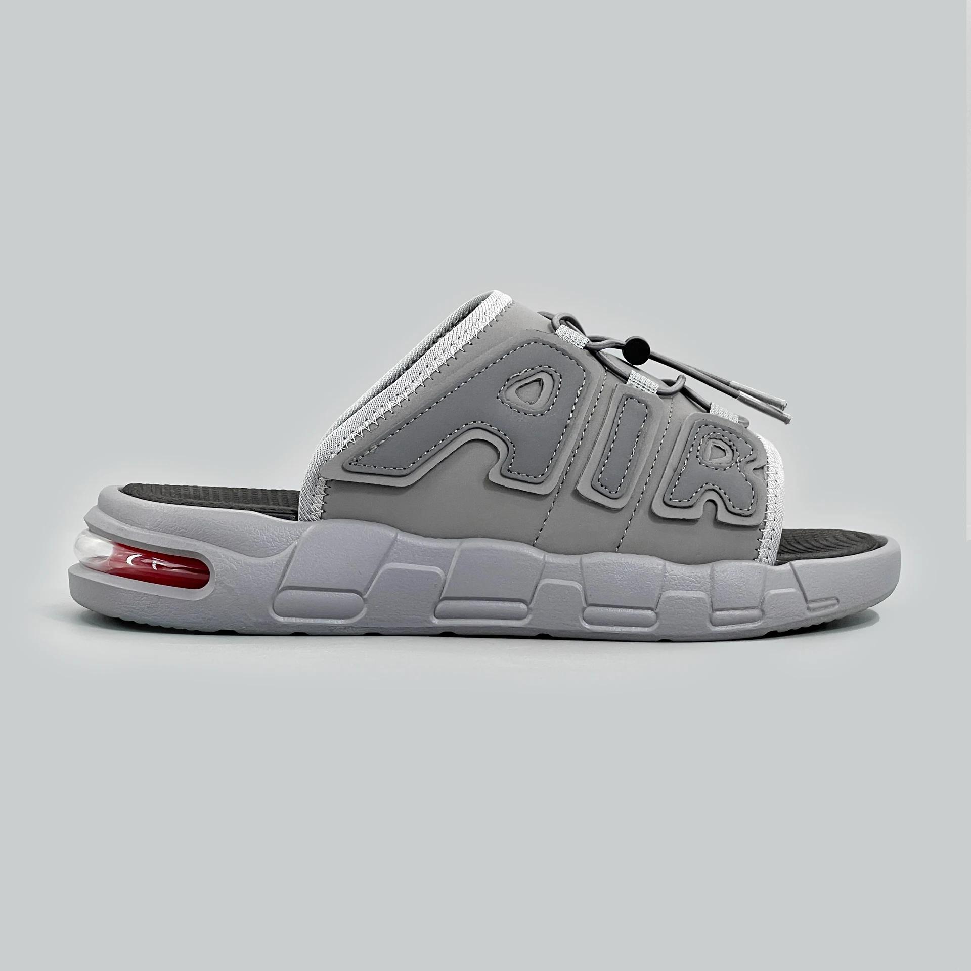 

2025 Мужские новые шлепанцы на толстой подошве с воздушной амортизацией, мужские прочные шлепанцы через плечо для экспорта 44 серый