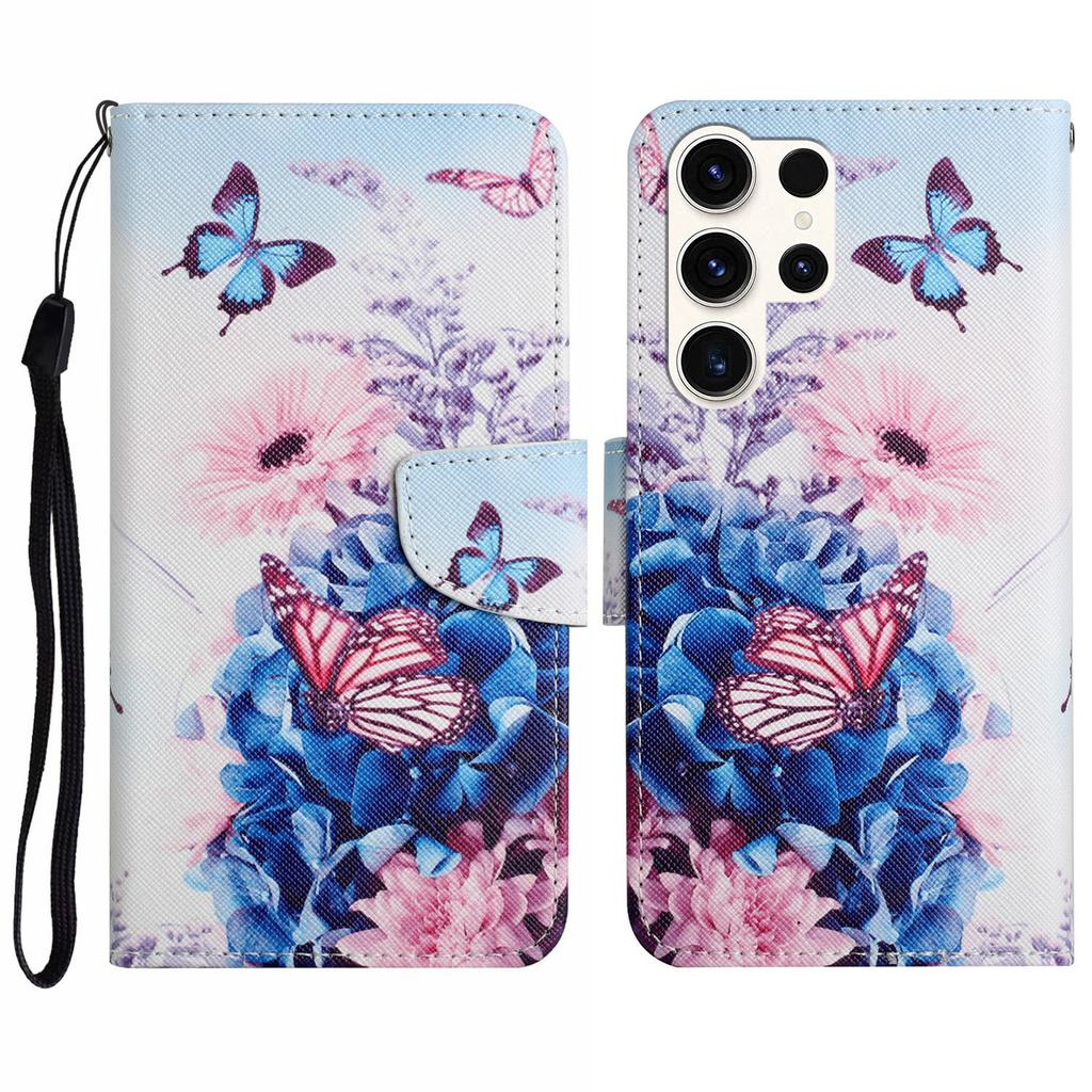 For Samsung Galaxy S25 Ultra Case Pattern Printing Protective Leather Folio Phone Cover