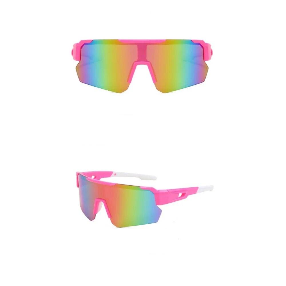Pink Men'S And Women'S Outdoor Cycling Sunglasses Uv Windproof Dustproof Colorful Sunglasses Mountaineering Goggles