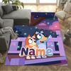 Bluey Friends Adventure Personalized Name Floor Rug Office Rug Design for Game Room Bedrooms Balcony Dormitory Antislip Carpet Decorate Offices
