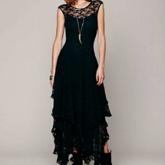 Cheap Fancy Dresses Women Sexy Lace Sleeveless KneeLength Dresses