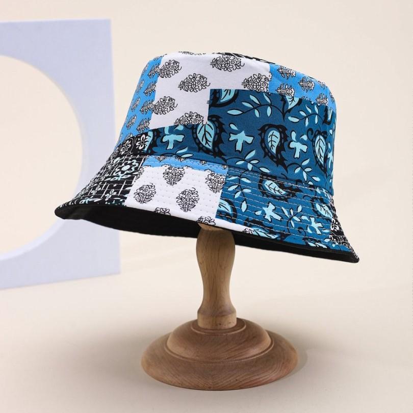 Cashew Flower Fisherman'S Hat, Men And Women Wear Sunscreen Caps On Both Sides, Outdoor Tide Basin Cap Tide