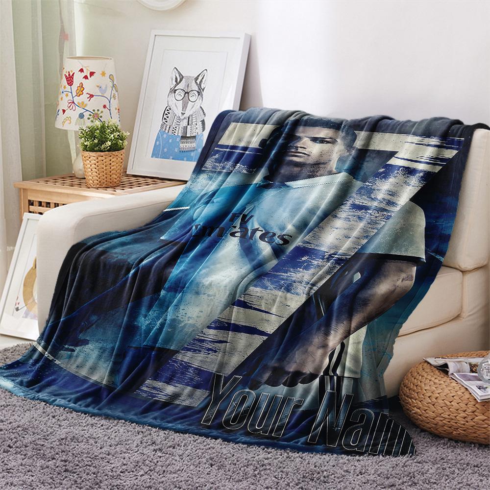 1PC Custom Name CR7 Patterned Flannel Blanket Suitable For All Seasons for Home Decor Warmth and Comfort Gifts Holiday Present -HE123