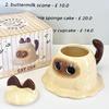 Cute Siamese cat ceramic mug with lid for girls' birthday gift girlfriend souvenir cat cup gift box