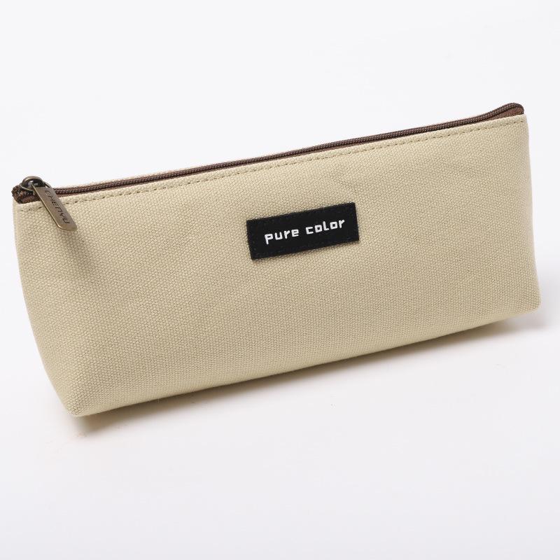 Large Cartoon Canvas Zipper Pencil Case - Customizable Logo, High-Capacity Student Stationery Bag