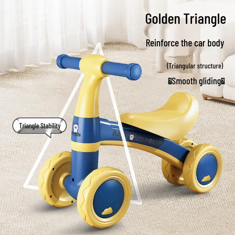 Beginner's Balance Bike & Walker for Kids Aged 1-3: 4-Wheel Strider Scooter