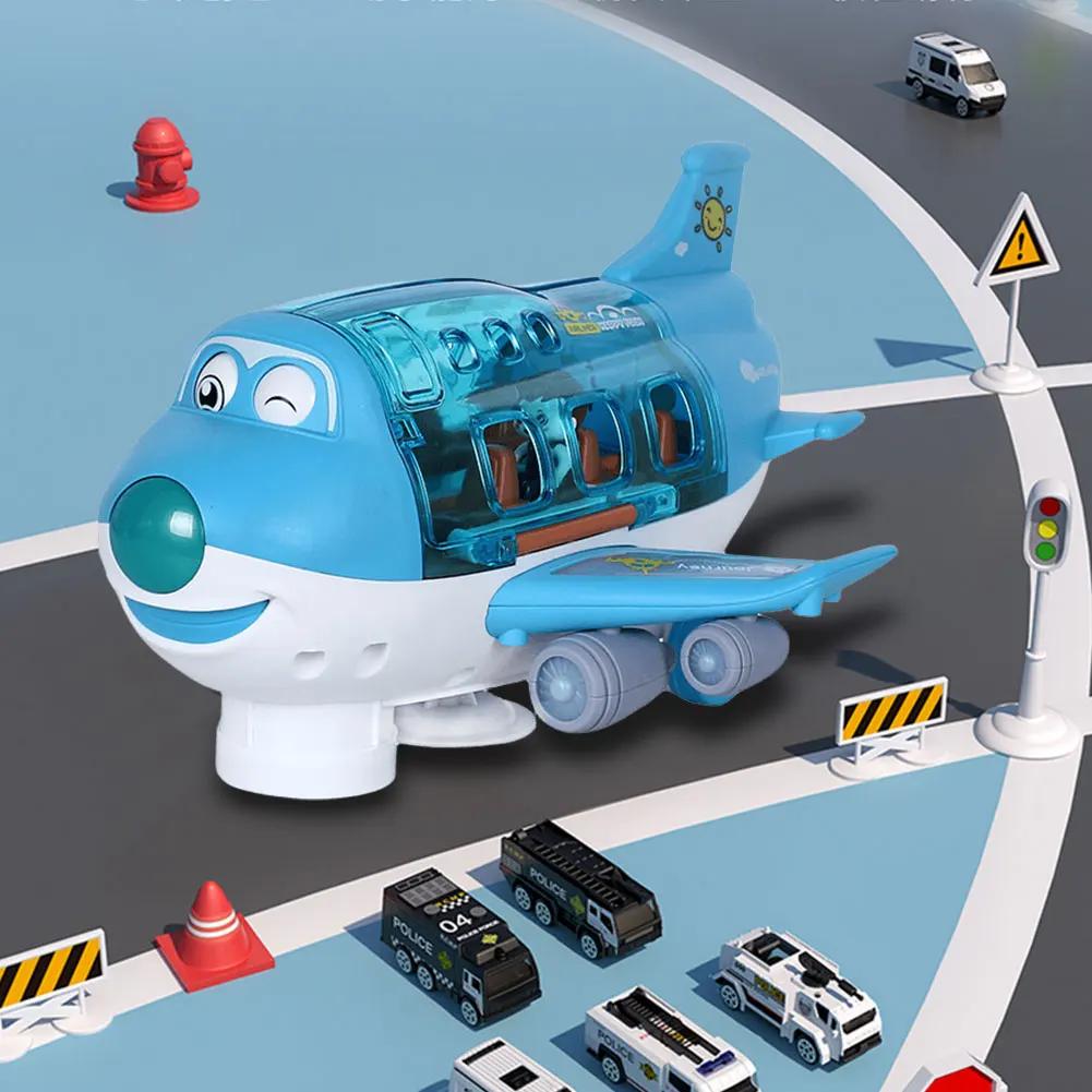 Non-Toxic Kids Electric Airplane Toy Aircraft Car Model With Music Simulation Traffic Plane Gift For Children'S Birthday Gift