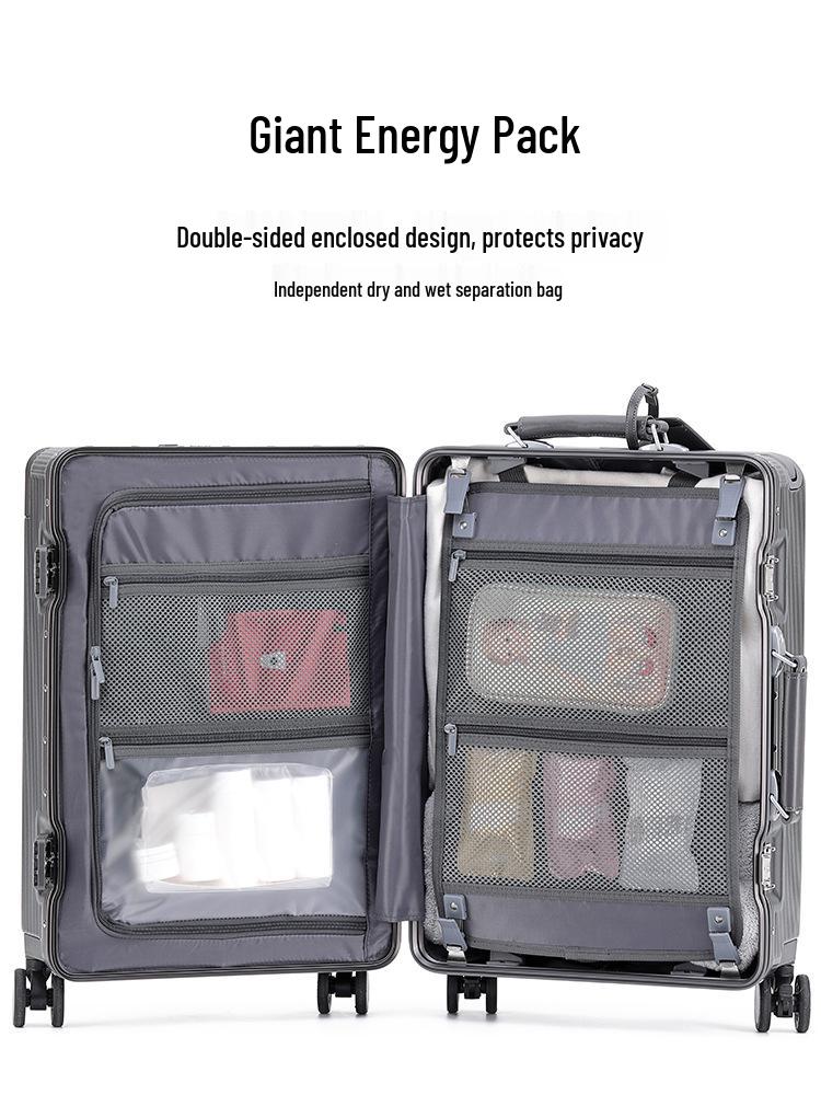 Drop-Resistant 24" Front-Opening Suitcase Set with Lock (20" Carry-On Included)