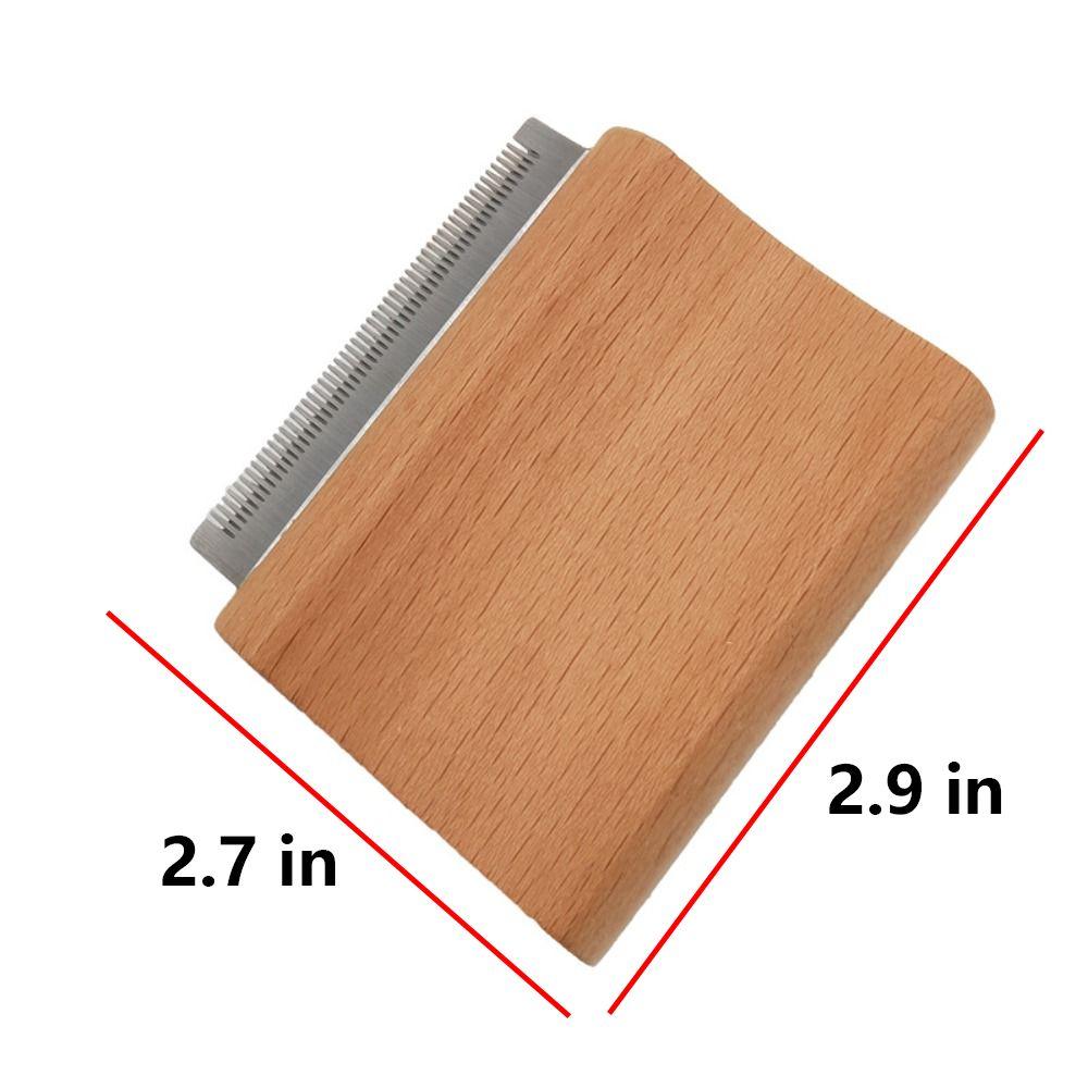 Wood Color Dog Hair Removal Comb Stainless Steel Horse Brush Multipurpose Pet Supplies