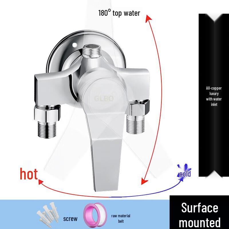 WDOFS All-Copper Exposed Shower Mixer Faucet