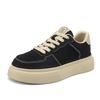 Men's winter new high-end board shoes, lightweight thick-soled shock-absorbing microfiber leather sports shoes, trendy versatile casual shoes