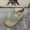 Fashion Women Flat Shoes Plus Size Rhinestone Gauze Women Loafers Designer Summer Women Shoes  Casual Sandals Women