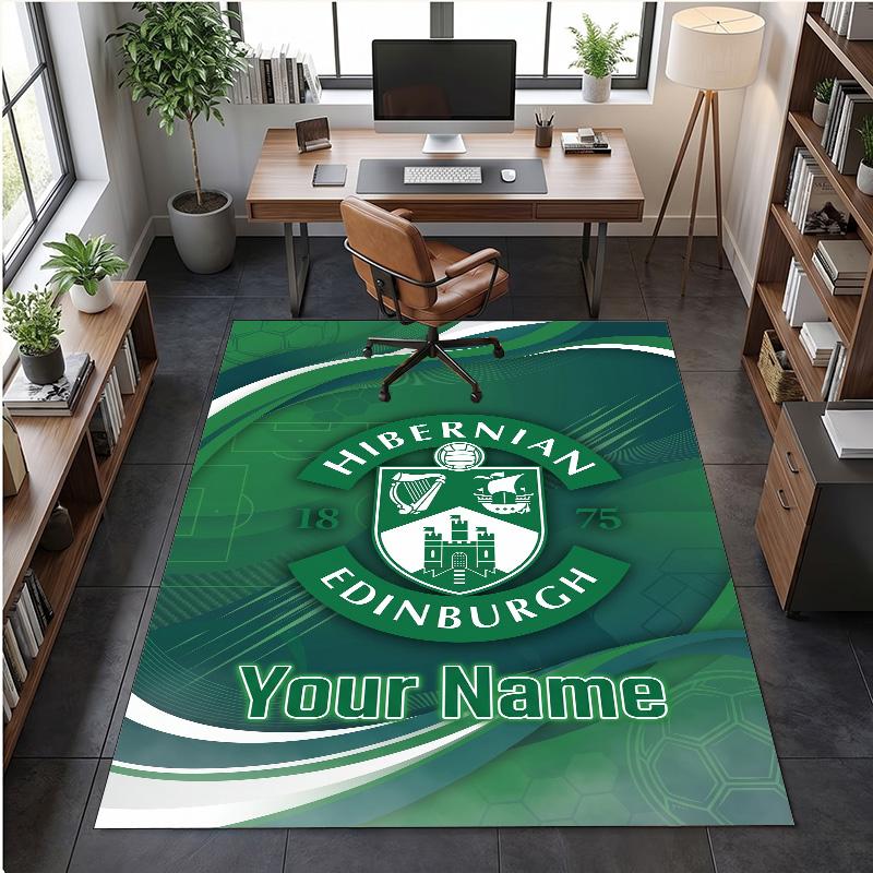 Crystal Velvet Rug Hibernian FC Print Custom Name Text Floor Mat Home Decor