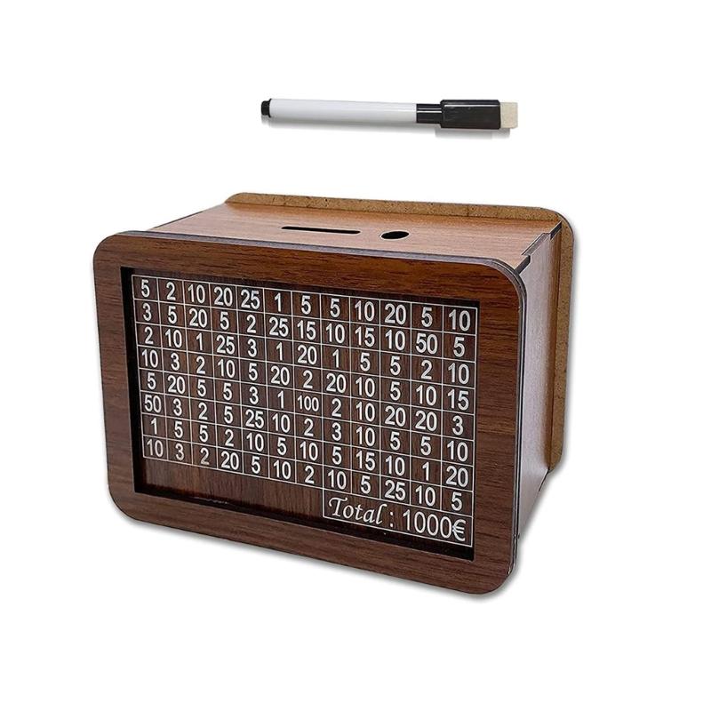 

Kid Money Box Money Box for Cash Saving Piggybank with Marker Money Targets and Number Helps Children to Save Money