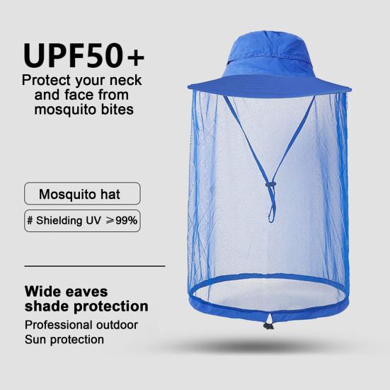 Cappello zanzariera per uomo donna a tesa larga protezione solare cappelli boonie con velo protezione a rete dagli insetti per pesca escursionismo