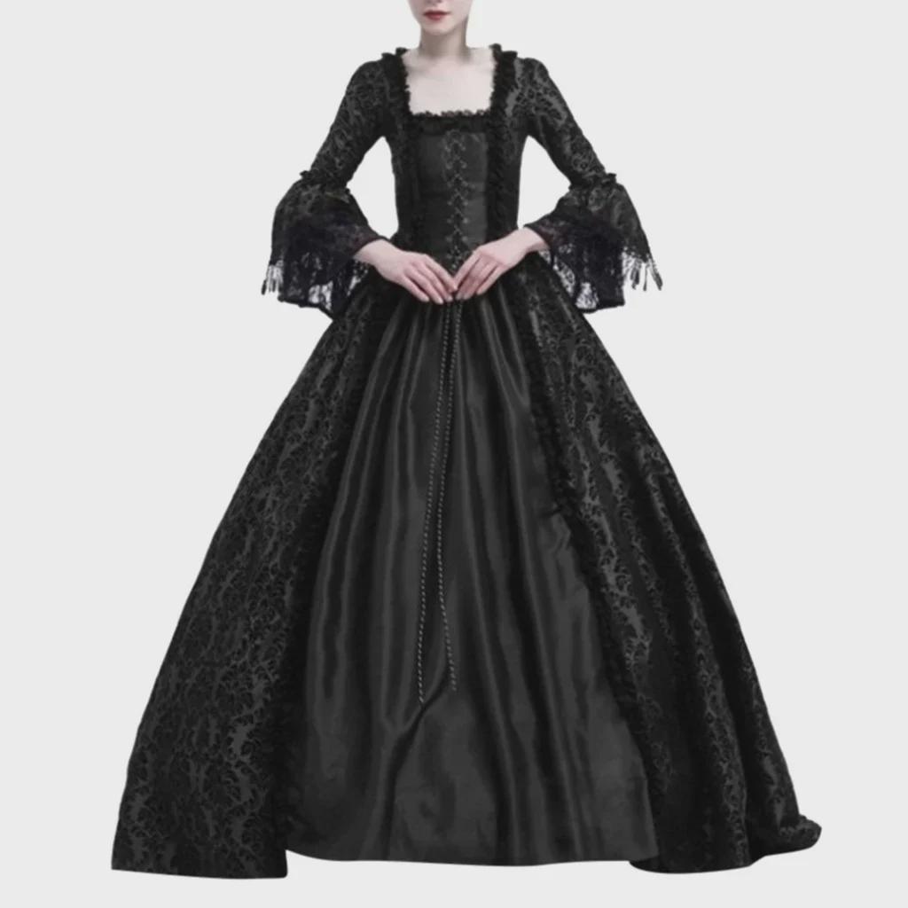 "Špičkové středověké renesanční krajkové švihací šaty, velikosti S-5XL"