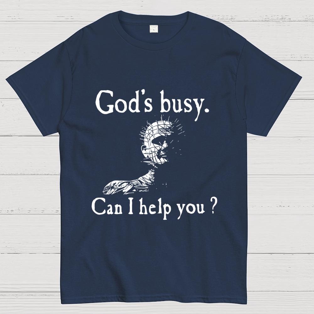 Dio è Occupato Posso Aiutarla? T-shirt Casual Estiva Unisex 100% Cotone Fresca Larga
