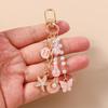 Pretty Butterfly Keychain Women Girls Pearl Shell Starfish Key Ring Pendant for Handbag DIY Key Holder Jewelry Gift
