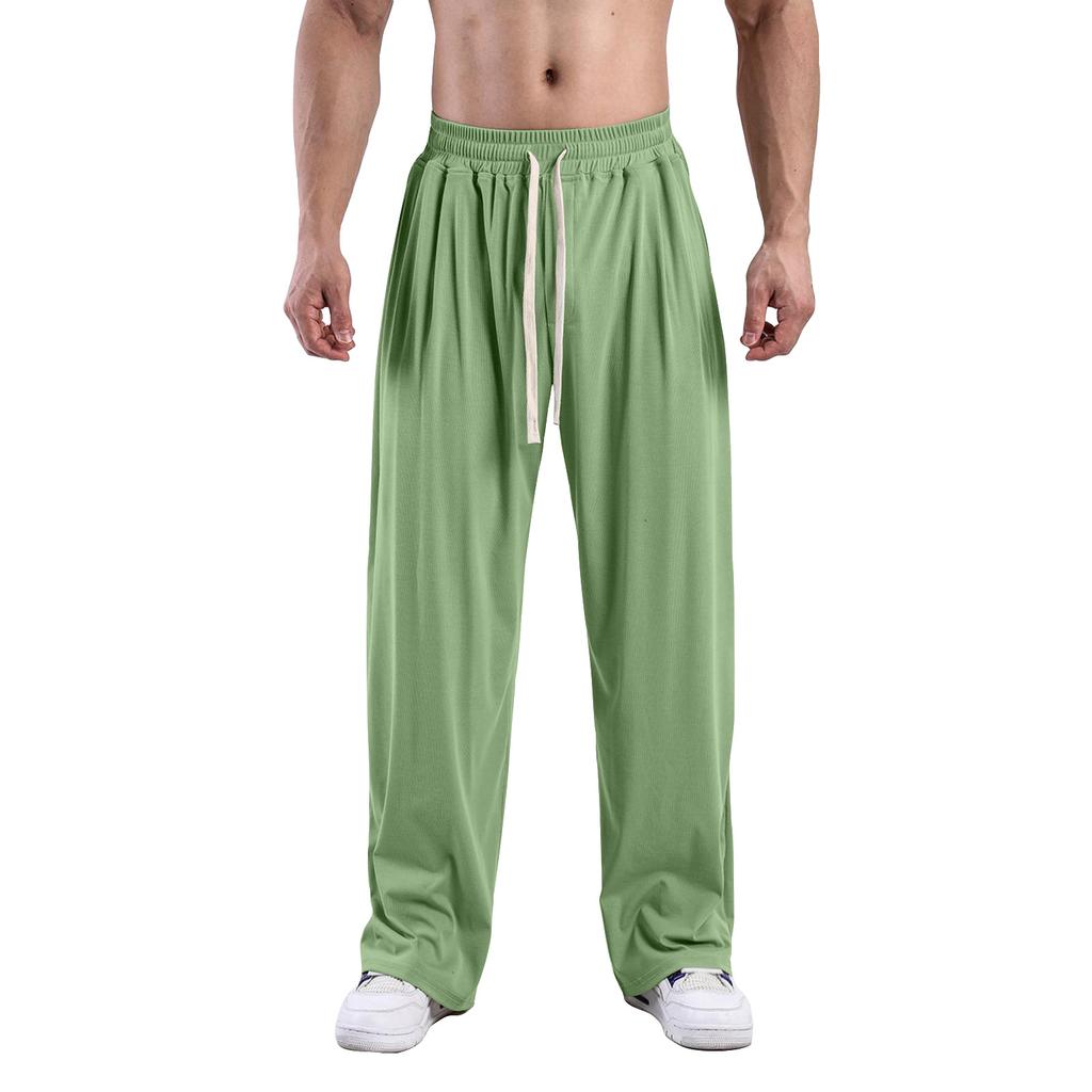 Men's Solid Color Wide-Leg Trousers Men's Casual And Stylish Sweatpants