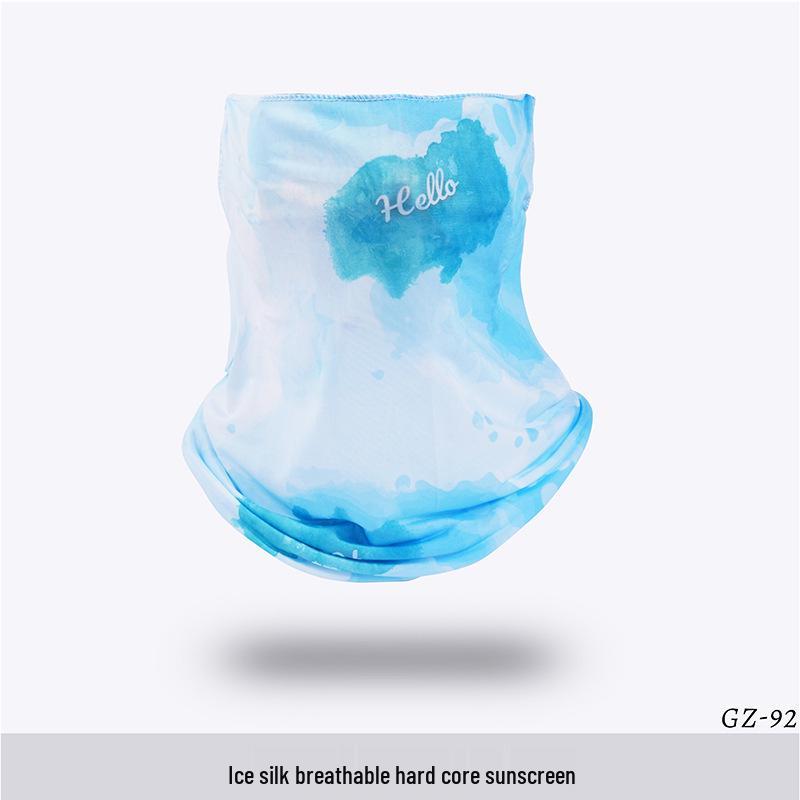 Ice Silk Ear-Hanging Face Mask - Breathable Sunshade & Neck Gaiter for Cycling & Sports