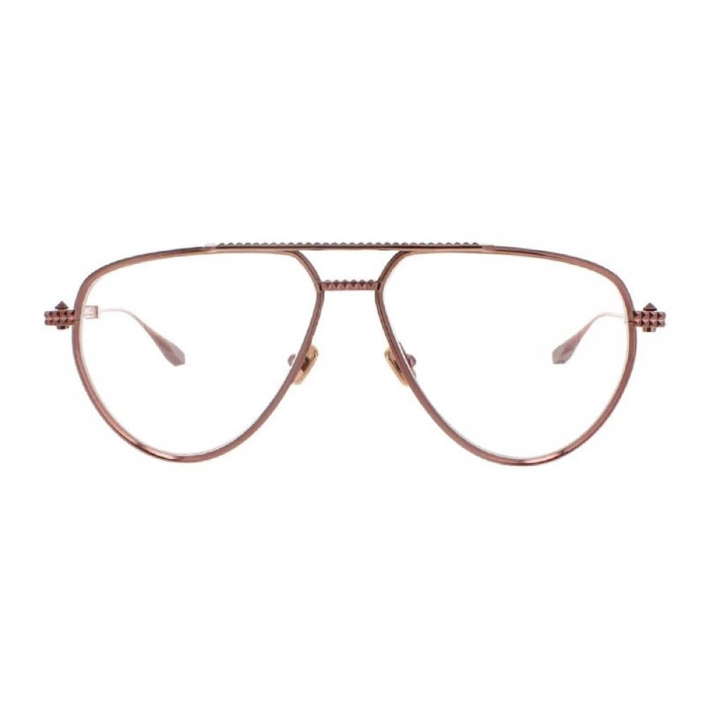 Valentino Eyeglasses Aviator Full Rim  Matte Black Rhodium Frame And Clear Demo Lens Lens Vlx 133b Gold