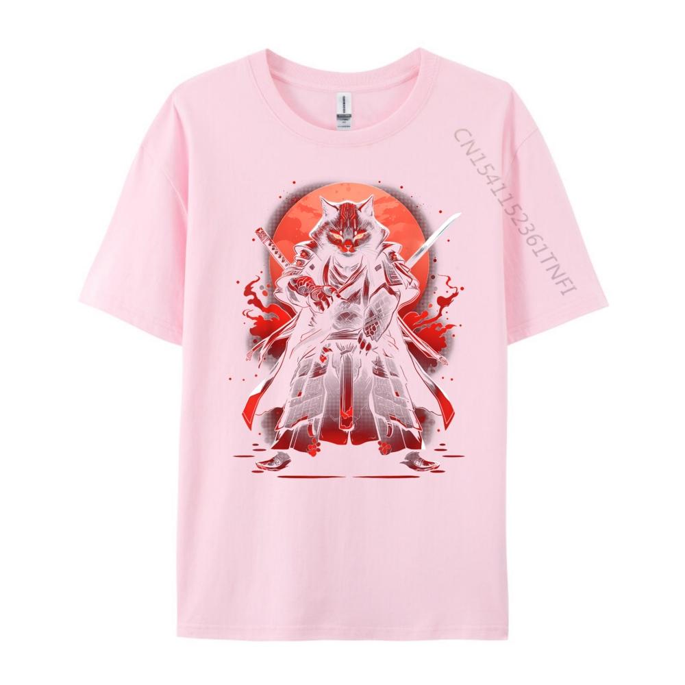 Cat Samurai Ninja Cat Samurai Art Ukiyo E Grey Shirt Graphic Tee Female Mens T Shirt Camisetas Hombre