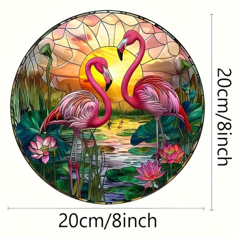 2D Flat Acrylic Flamingo Sunset Decoration, No Need for Batteries/electricity, Unique Indoor/outdoor Decoration, Multi-purpose