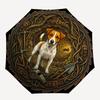 Dog Forest Emblem pattern umbrella, portable and foldable design, 8 ribs, a casual accessory for Halloween, Christmas, and birthday gifts.