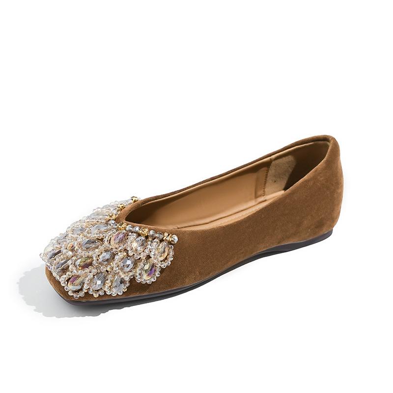 Women Flats Shoes New Fashion Women Mary Janes Crystal Shoes 2025 Luxury Female Shallow Footwear Ladies Dress Cozy Brand Shoes