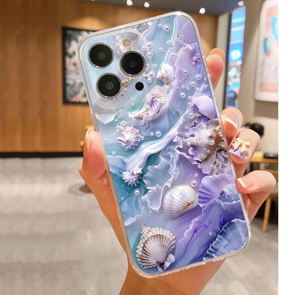 Shell Conch Anti-Drop Transparent Case for iPhone 14–17 Pro Max