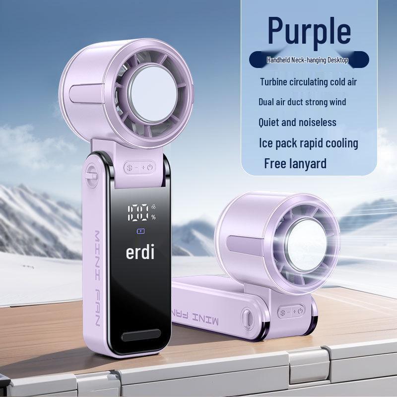 

High-Speed Foldable Handheld Turbo Fan with Cooling Ice Pack and Charging Basic (No Refrigeration)