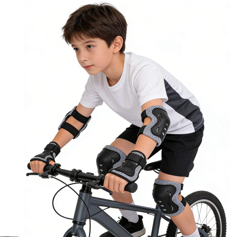 Kids Knee Pads Elbow Pads Age 3-7 Toddler Boys Girls, 6 In 1 Protective Gear Safety Set with Wrist Guard for Skating Cycling Ne